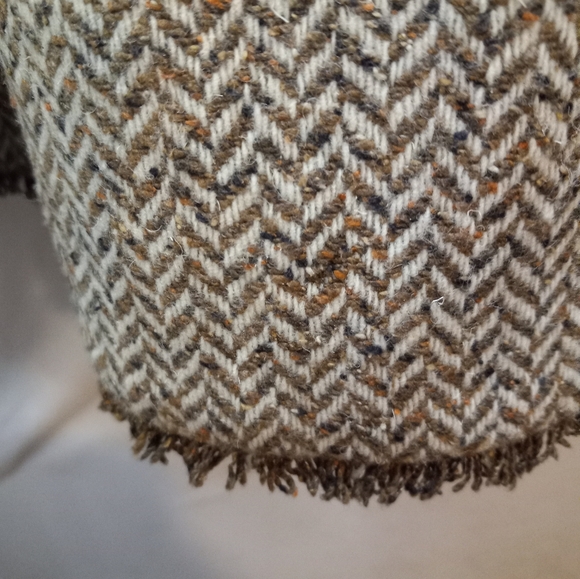 Ann Taylor Loft A-line 45 % Wool 55% Silk Tweed Acetate Lining 12 Brown Skirt - Picture 9 of 16